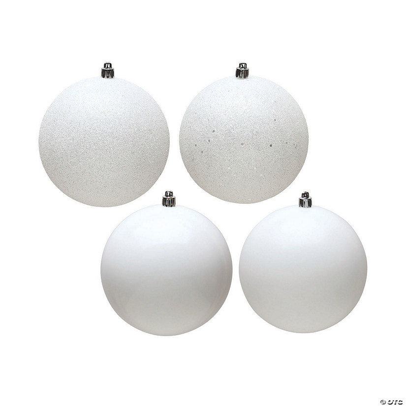 Vickerman Shatterproof 2.75" White 4-Finish Ball Christmas Ornament, 20 per Box Image