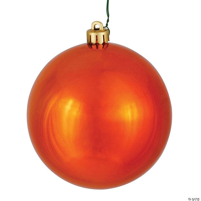 Vickerman Shatterproof 3" Burnished Orange Shiny Ball Christmas Ornament, 12 per Bag Image