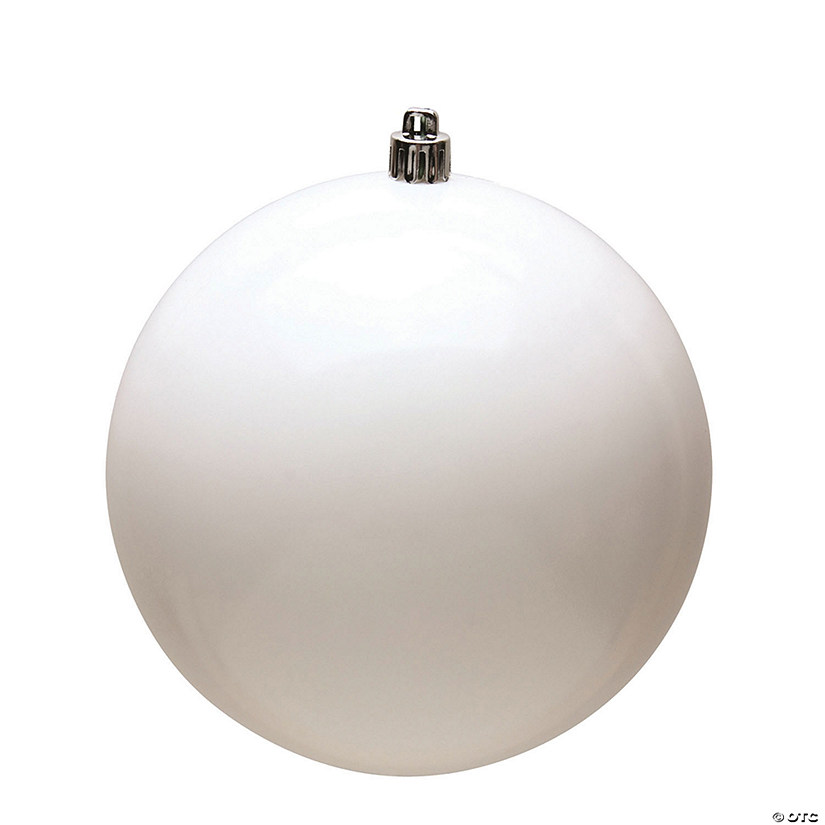 Vickerman Shatterproof 3" White Shiny Ball Christmas Ornament, 12 per Bag Image