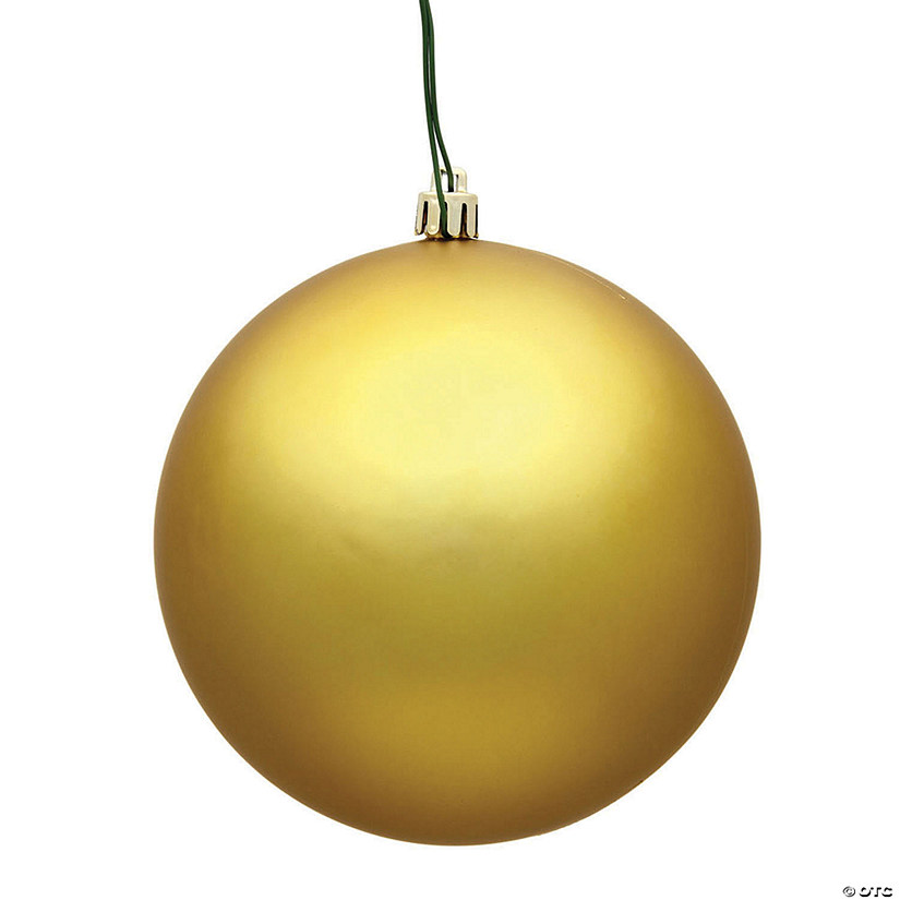 Vickerman Shatterproof 4.75" Gold Matte Ball Christmas Ornament, 4 per Bag Image