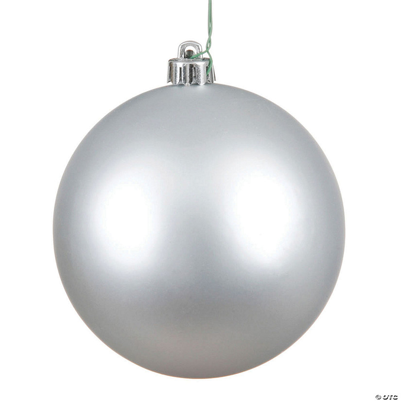 Vickerman Shatterproof 4.75" Silver Matte Ball Christmas Ornament, 4 per Bag Image