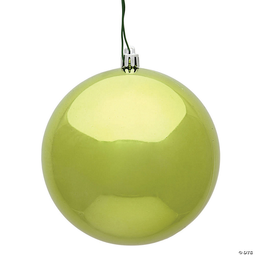 Vickerman Shatterproof 4" Lime Shiny Ball Christmas Ornament, 6 per Bag Image