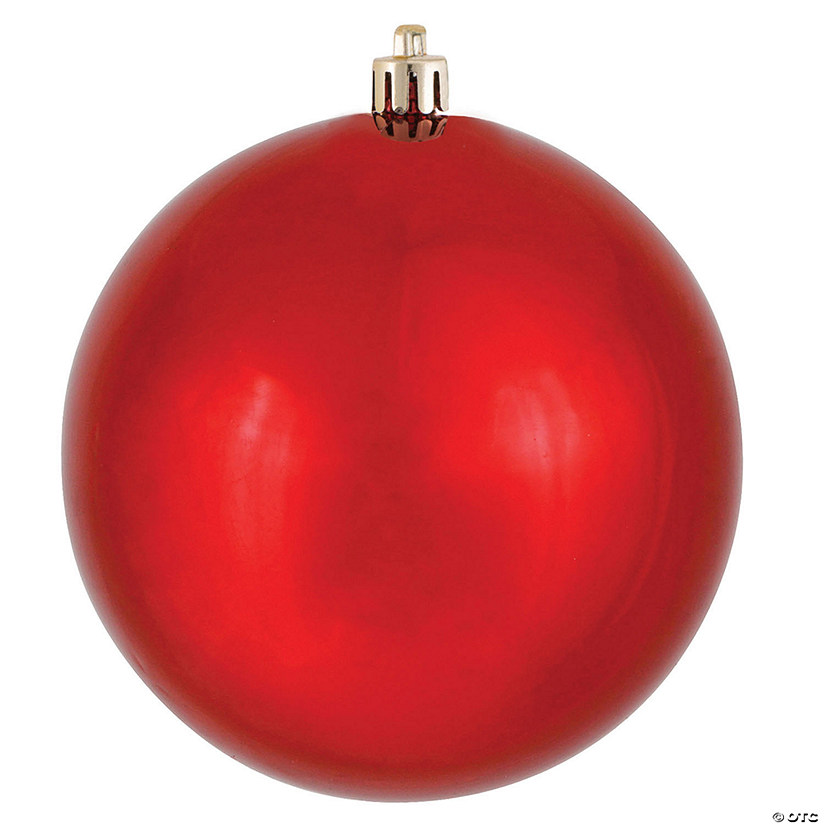 Vickerman Shatterproof 4&quot; Red Shiny Ball Christmas Ornament, 6 per Bag Image