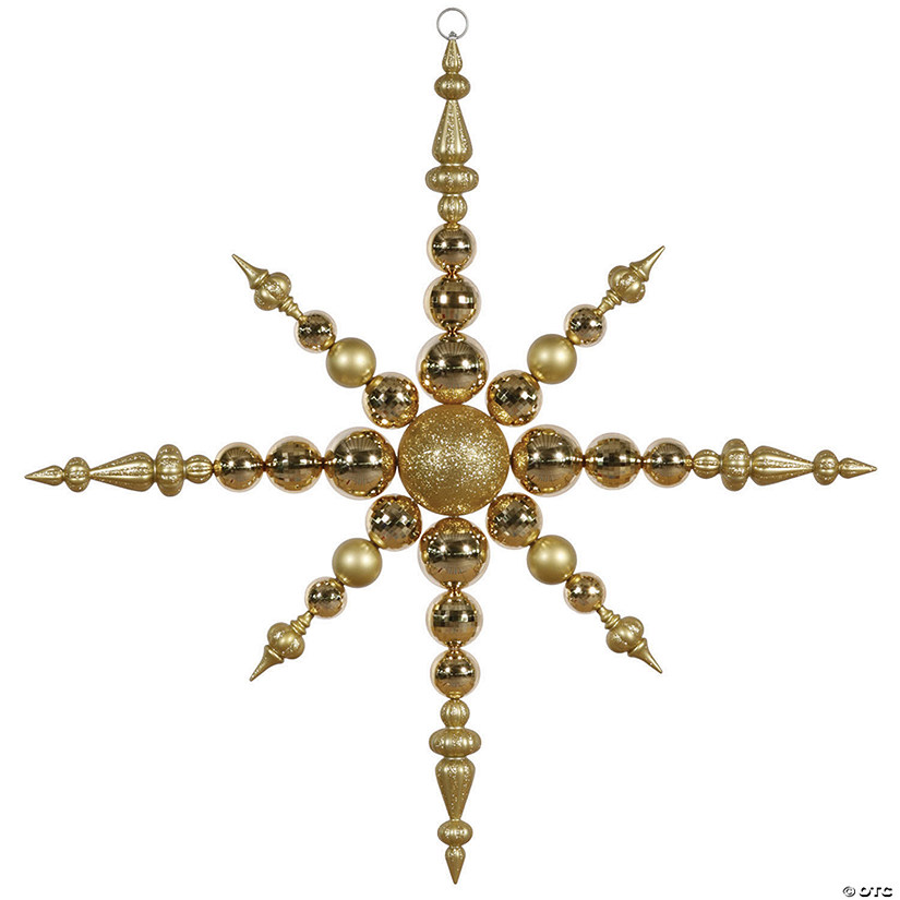 Vickerman Shatterproof 43" Giant Gold 3-Finish Snowflake Christmas Ornament Image