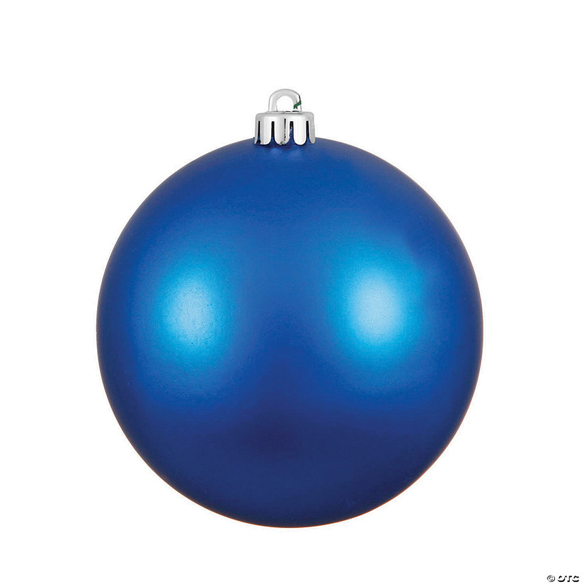 Vickerman Shatterproof 6" Blue Matte Ball Christmas Ornament, 4 per Box Image