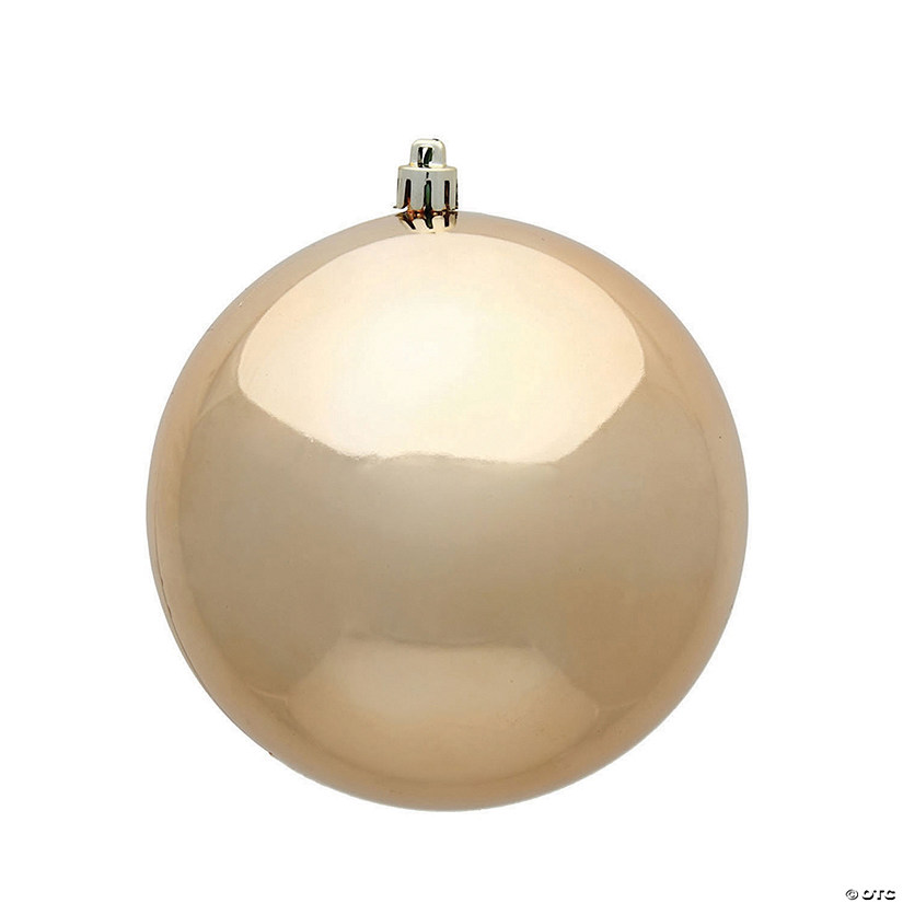 Vickerman Shatterproof 6" Cafe Latte Shiny Ball Christmas Ornament, 4 per Bag Image