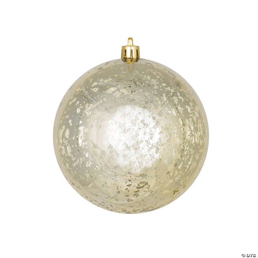 Vickerman Shatterproof 6" Champagne Shiny Mercury Ball Christmas Ornament, 4 per Bag Image