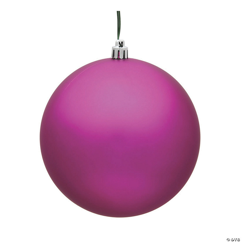 Vickerman Shatterproof 6" Fuchsia Matte Ball Christmas Ornament, 4 per Bag Image