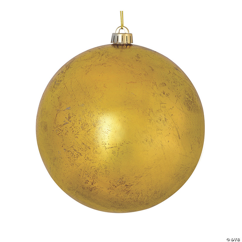 Vickerman Shatterproof 6" Gold Foil Finish Ball Christmas Ornament, 4 per Bag Image