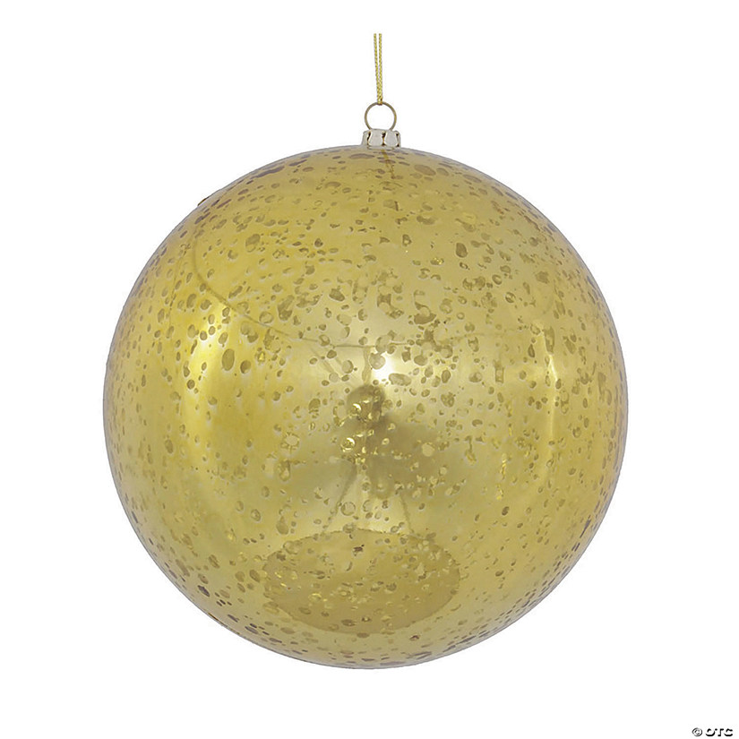 Vickerman Shatterproof 6" Gold Shiny Mercury Ball Christmas Ornament, 4 per Bag Image