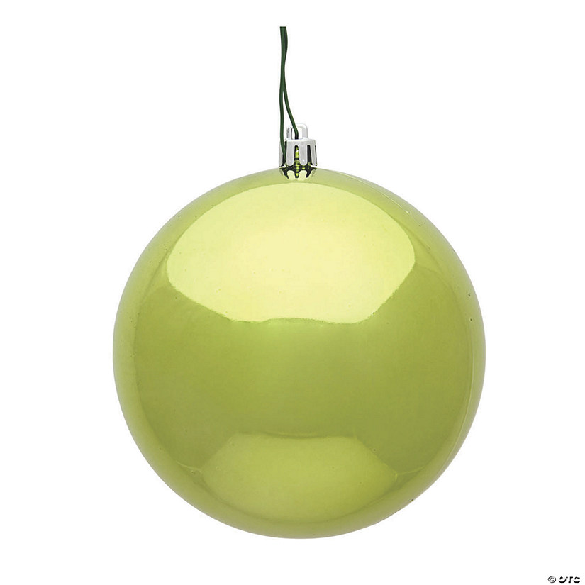 Vickerman Shatterproof 6" Lime Shiny Ball Christmas Ornament, 4 per Bag Image