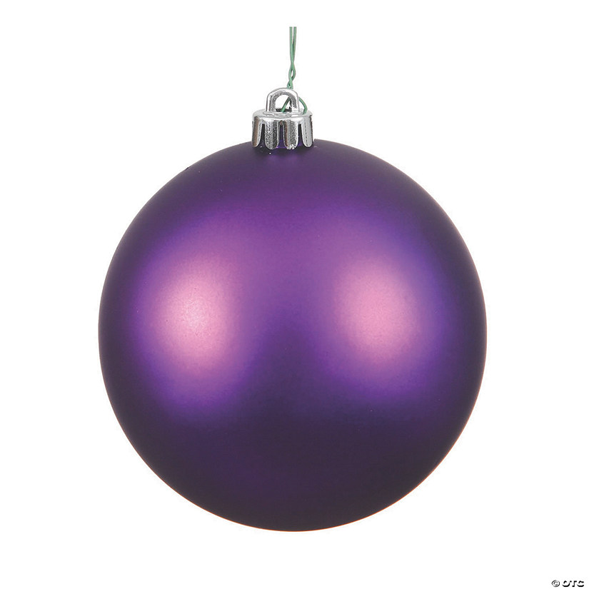 Vickerman Shatterproof 6" Plum Matte Ball Christmas Ornament, 4 per Bag Image