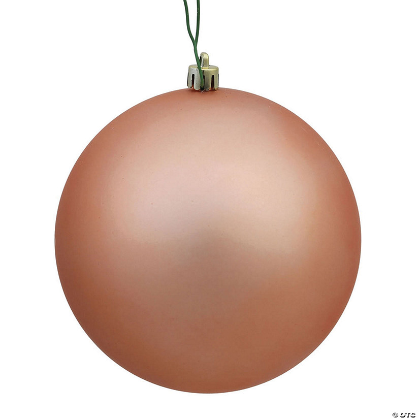 Vickerman Shatterproof 6" Rose Gold Matte Ball Christmas Ornament, 4 per Bag Image