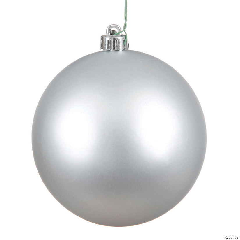 Vickerman Shatterproof 6" Silver Matte Ball Christmas Ornament, 4 per Box Image