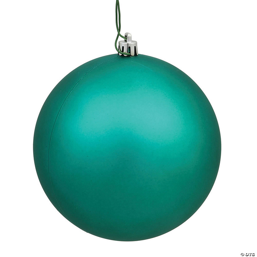 Vickerman Shatterproof 6" Teal Matte Ball Christmas Ornament, 4 per Bag Image