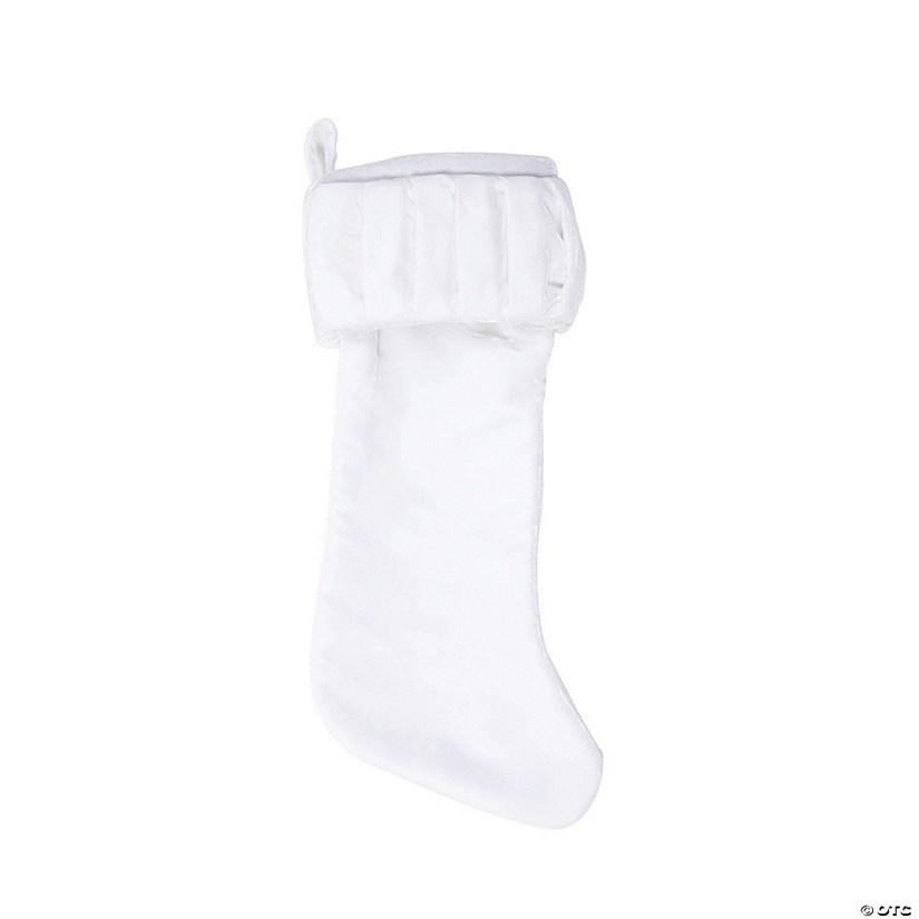 Vickerman White Plush 8" x 19" Stocking Image