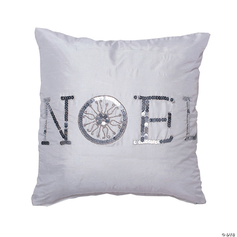 Vickerman White Silver Wording 18" x 18" Throw Pillow Image