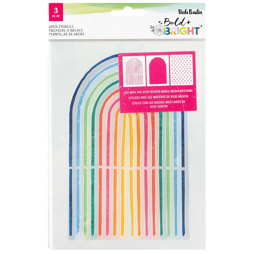 Vicki Boutin Bold And Bright Stencil Pack 3/Pkg-Arches Image