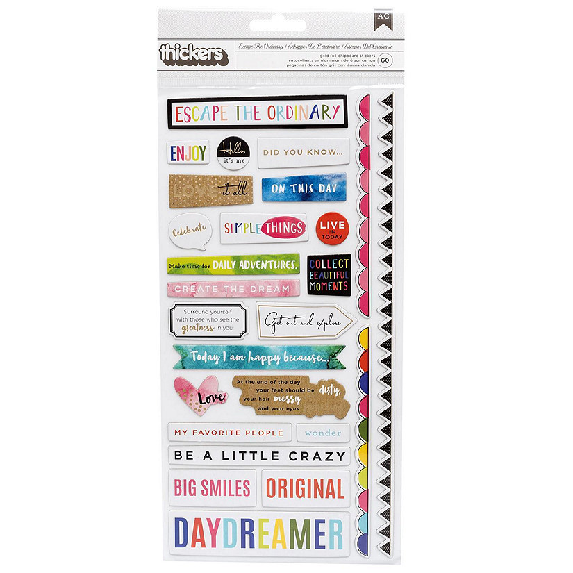 Vicki Boutin Thickers Stickers 5.5"X11" 60/Pkg-Field Notes Phrase/Multi Chipboard Image