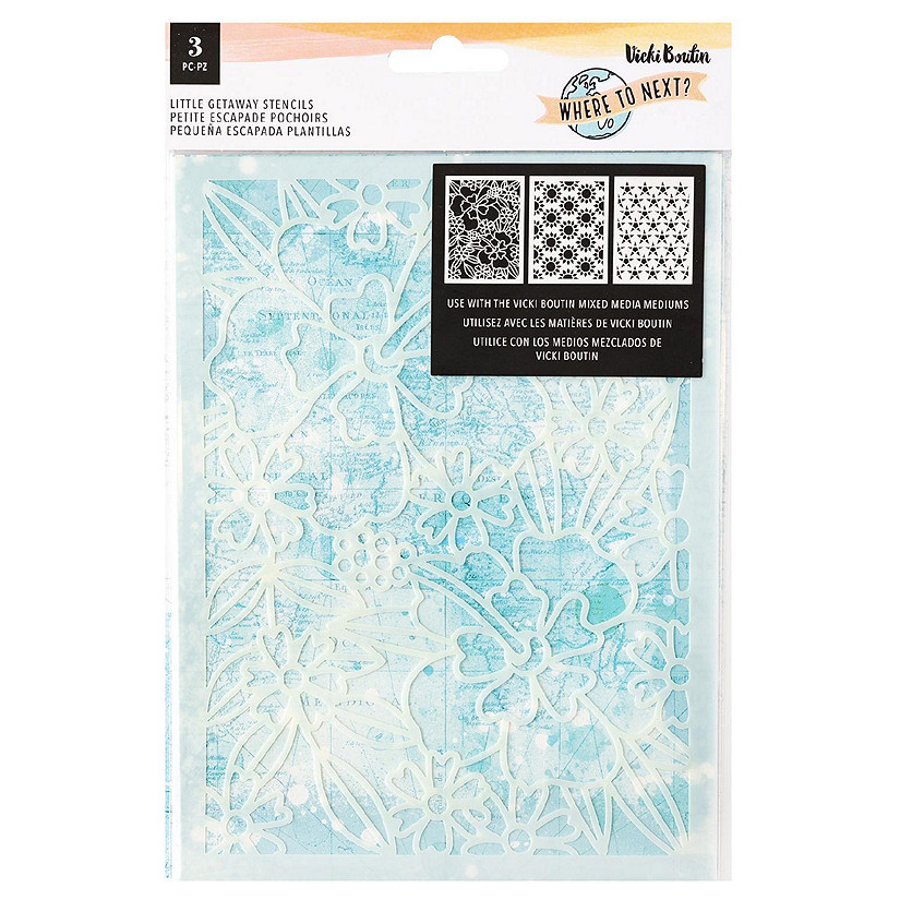 Vicki Boutin Where To Next Stencil Pack 3/Pkg-Little Getaway Image