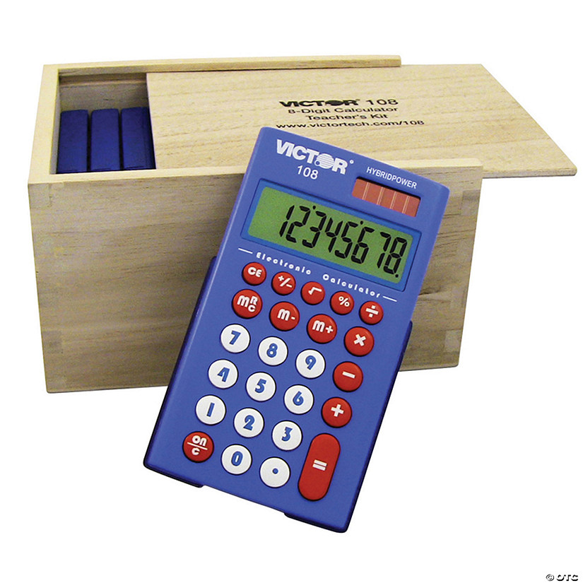Victor Teacher's Calculator Kit, 8 Digit Pocket Calculator, Large Display, Set of 10 Image