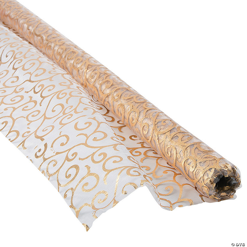 Victorian Gold Printed Fabric Roll Image