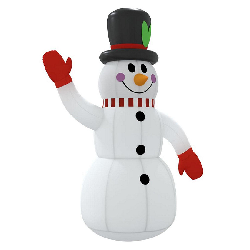 vidaXL 10' Multicolor Inflatable Snowman with LED Lights Image