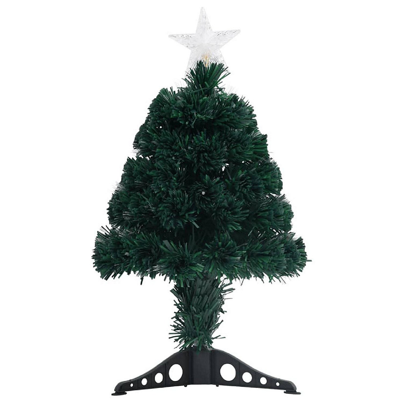 VidaXL 2' Green Plastic/Fiber optic Artificial Christmas Tree with LED Lights & Stand Image