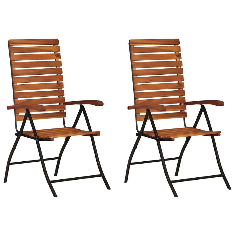 vidaXL 2 pcs Reclining Patio Chairs Solid Wood Acacia Image