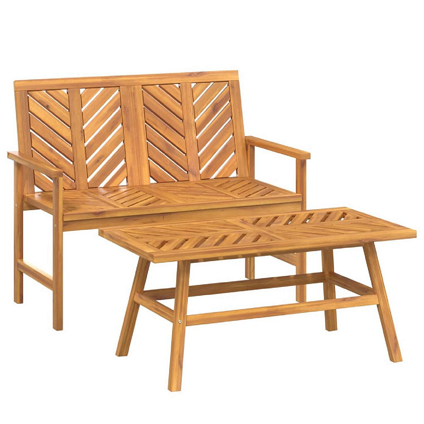 vidaXL 2 Piece Patio Lounge Set Solid Wood Acacia Image