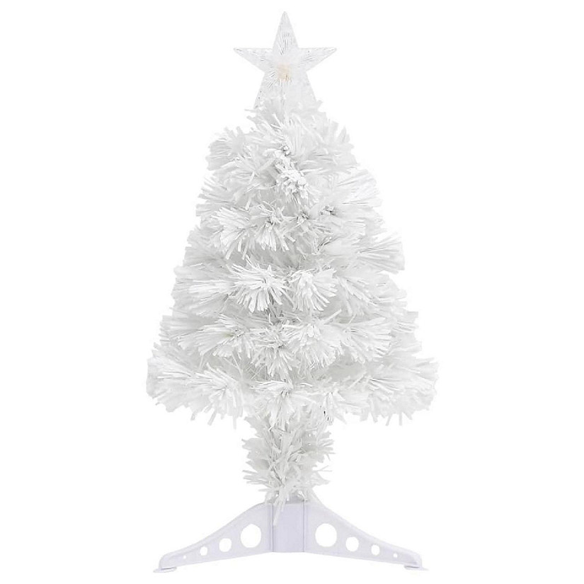 VidaXL 2' White Fiber Optic Artificial Christmas Tree with LED Lights Image