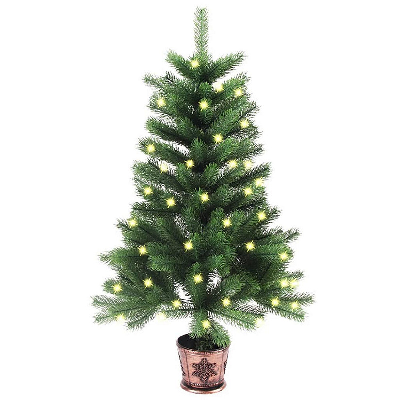 VidaXL 3' Green Artificial Christmas Tree with LED Lights Image