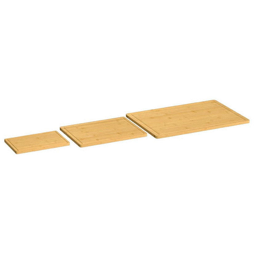 vidaXL 3 Piece Chopping Board Set Bamboo Image
