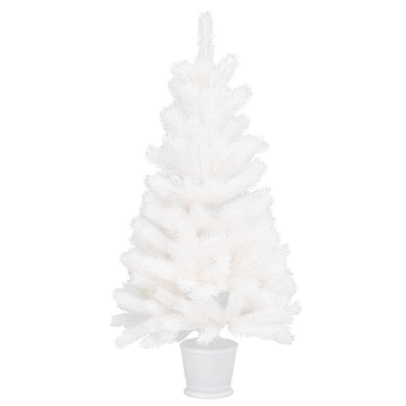 vidaXL 3' White Artificial Christmas Tree Lifelike Needles Image