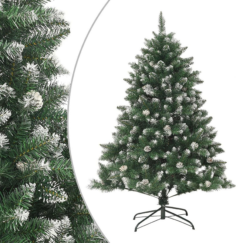 VidaXL 4' Green/White Artificial Christmas Tree with Stand Image