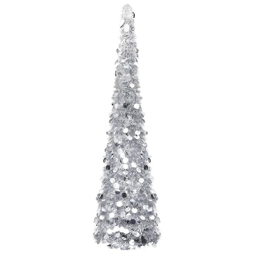 vidaXL 4' Silver Pop-up Artificial Christmas Tree Image