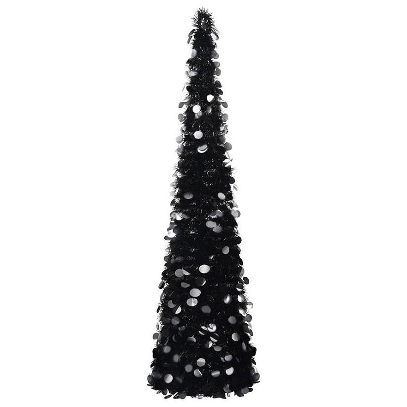 vidaXL 5' Black Pop-up Artificial Christmas Tree Image