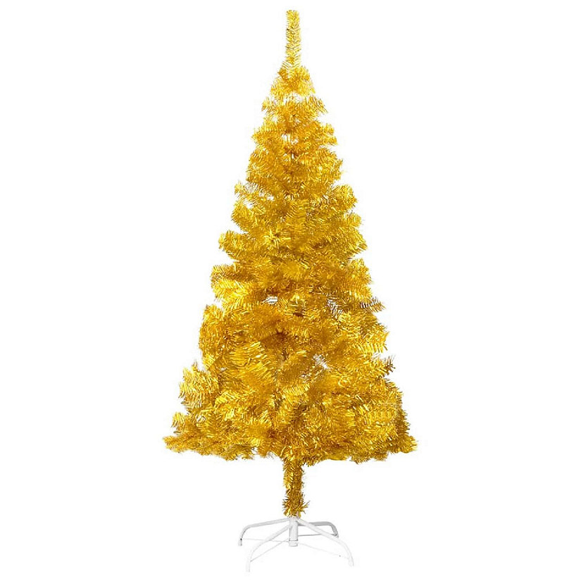 vidaXL 5' Gold Artificial Christmas Tree with Stand Image