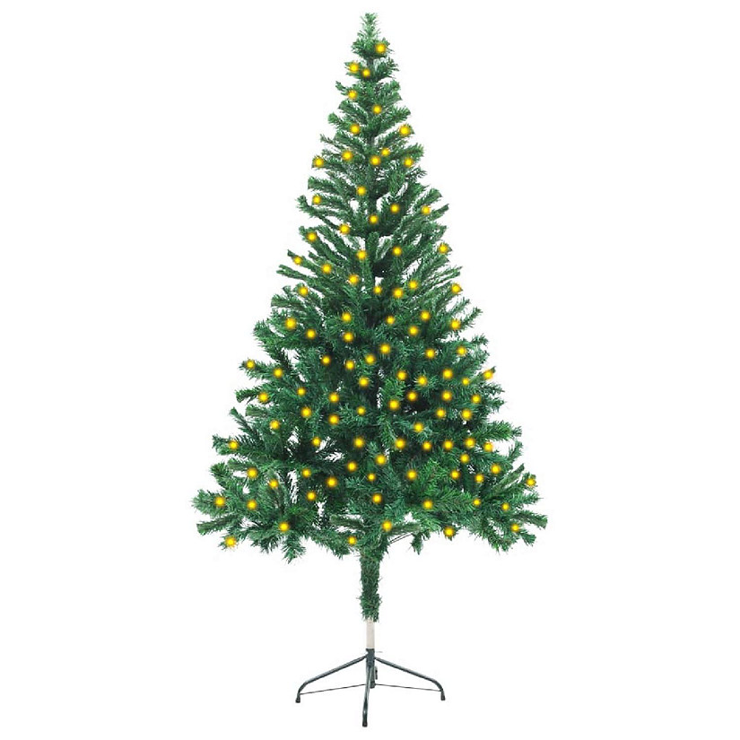 VidaXL 5' Green Artificial Christmas Tree with LED Lights & 380pc