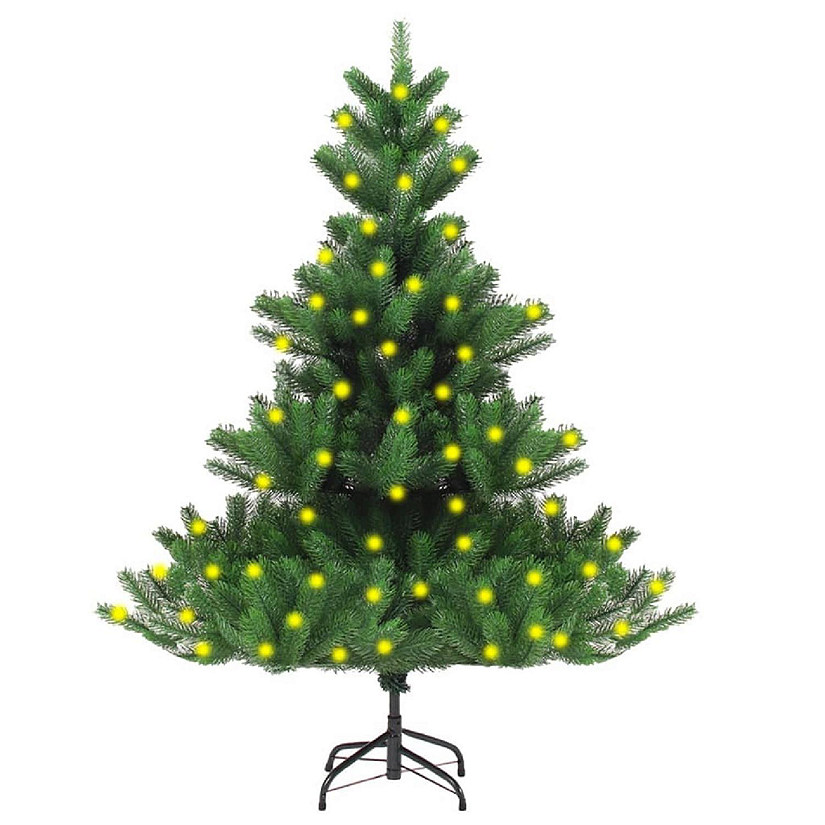 vidaXL 5' Green Nordmann Fir Artificial Christmas Tree with LED Lights Image