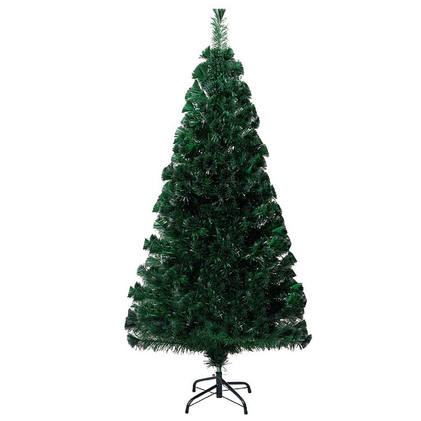 VidaXL 5' Green PVC/Steel/Fiber Optic Artificial Christmas Tree with Stand Image