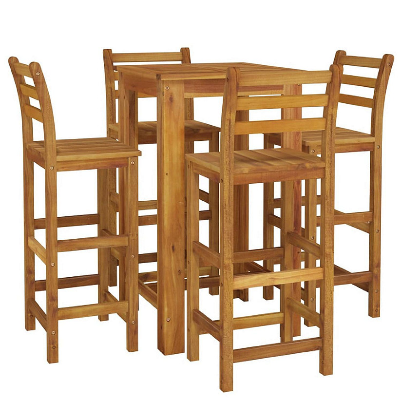 vidaXL 5 Piece Patio Dining Set Solid Wood Acacia