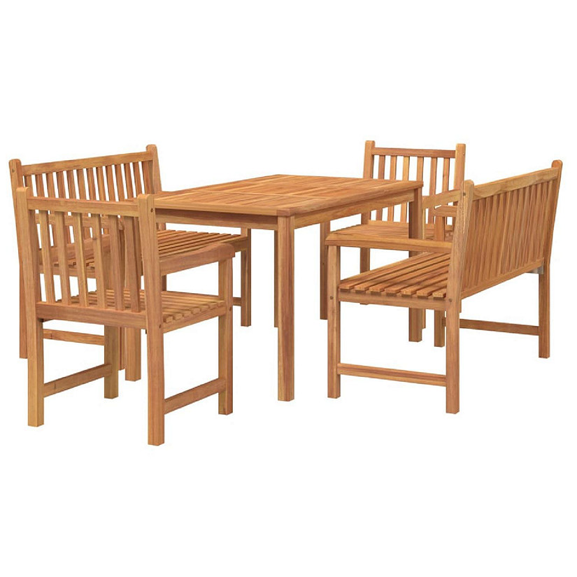 vidaXL 5 Piece Patio Dining Set Solid Wood Teak Oriental Trading