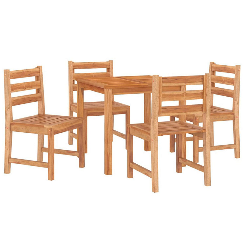 vidaXL 5 Piece Patio Dining Set Solid Wood Teak