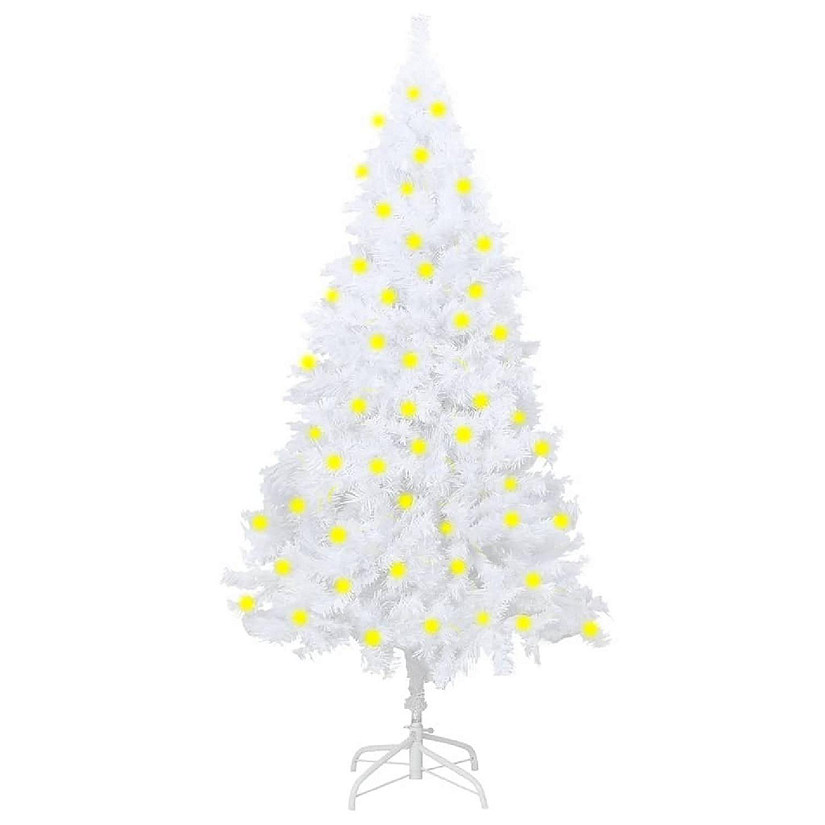 VidaXL 5' White Artificial Christmas Tree with LED Lights & Stand