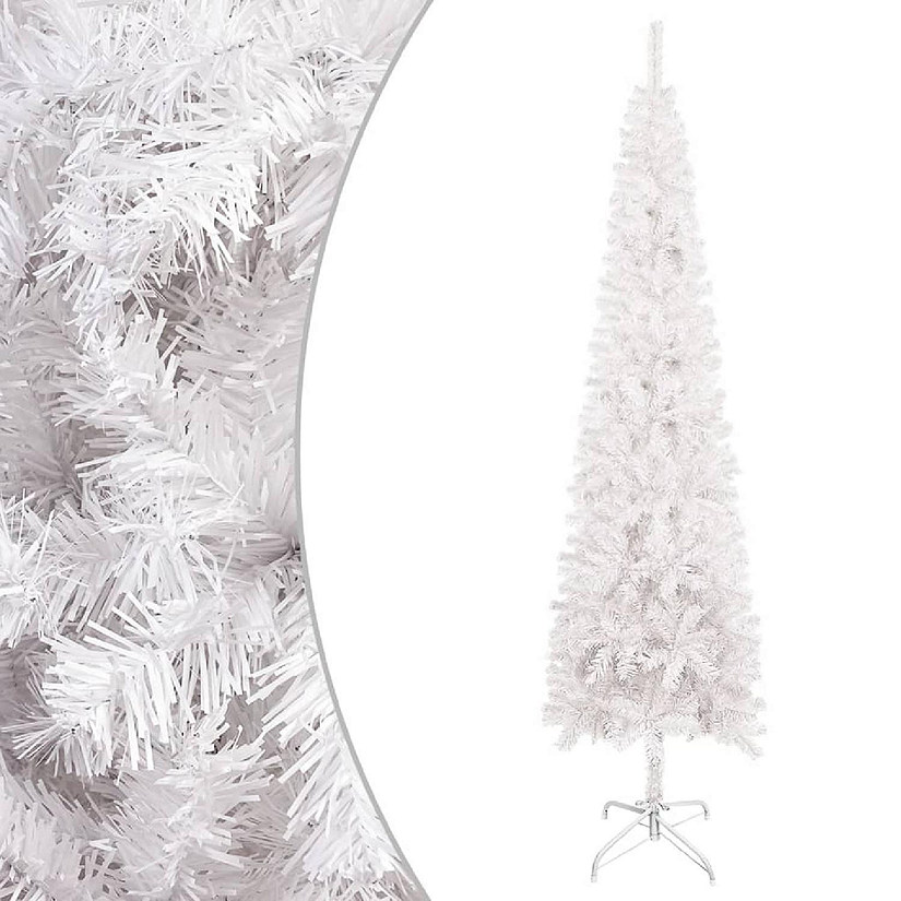vidaXL 5' White Slim Christmas Tree Oriental Trading