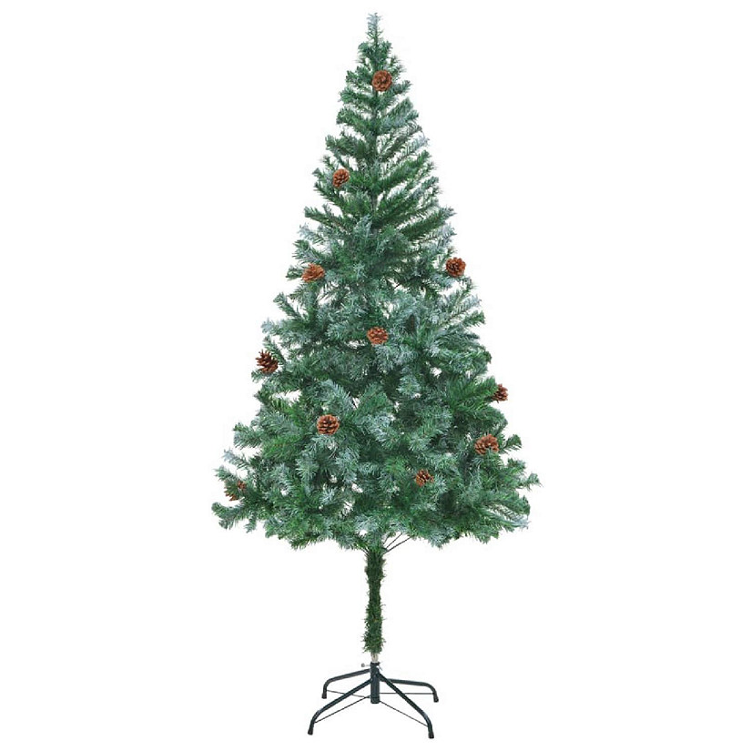 vidaXL 6' Artificial Christmas Tree with Pine Cones Image