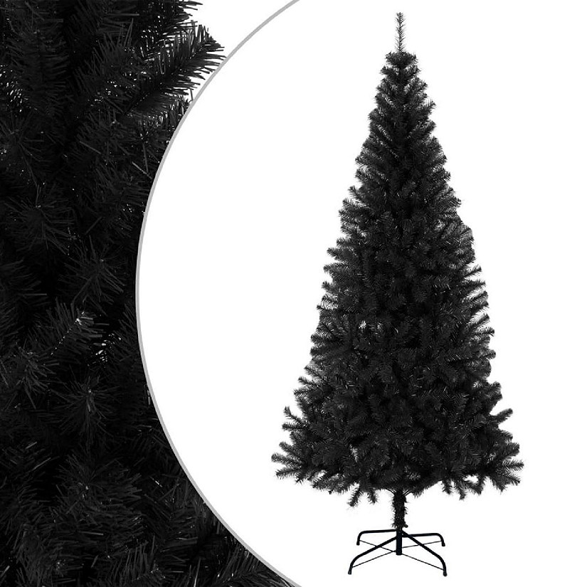 vidaXL 6' Black Artificial Christmas Tree with Stand Image
