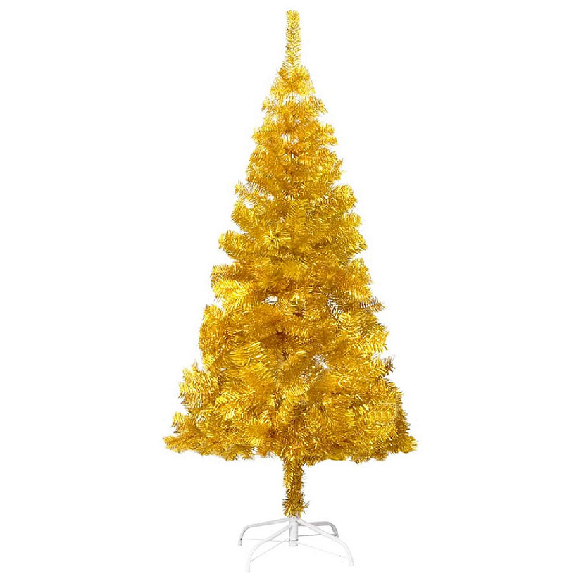 vidaXL 6' Gold Artificial Christmas Tree with Stand Image