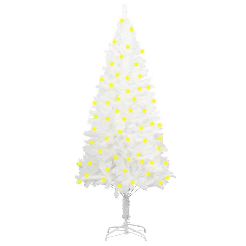 VidaXL 6' White Artificial Christmas Tree with LED Lights Image